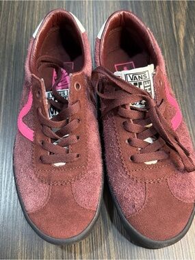 Vans Sport Low Suede Sneakers Pop Brown Pink Ivory Skate Shoes Mens 6 Womens 7.5